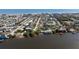 Aerial view featuring homes between waterway and ocean at 18 Buckingham Dr, Ormond Beach, FL 32176