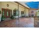 Attractive front entrance with brick flooring, skylights, and decorative details providing a welcoming atmosphere at 229 Riverbend Rd, Ormond Beach, FL 32174