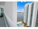 Beautiful condo view from the balcony overlooking the pool, bay, and downtown skyline at 241 Riverside Dr # 1909, Daytona Beach, FL 32117