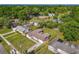 Aerial view showcasing the property and its neighborhood, complete with lush green trees and spacious yards at 243 S Hull Ave, Deland, FL 32720
