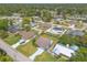 An aerial view of a residential area featuring diverse home styles, lush greenery, and well-kept lawns at 2819 Silver Palm Dr, Edgewater, FL 32141