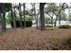 The front yard of this home is covered in leaves at 34416 Oak Ave, Leesburg, FL 34788