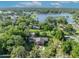 Aerial shot of property highlighting home's proximity to a beautiful lake at 349 Evansdale Rd, Lake Mary, FL 32746