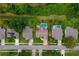 Aerial shot of home with a screened pool, manicured lawn, and inviting outdoor patio at 4029 N Waterbridge Cir, Port Orange, FL 32129