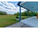 Covered back porch offers a view of the green yard at 4503 Colony Rd, New Smyrna Beach, FL 32168