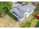 Aerial view of property with lush greenery, fenced yard, and a well maintained gray roof at 5261 3Rd St, Orlando, FL 32810