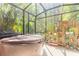 Relaxing screened patio with a hot tub and lush greenery at 6078 Tivoli Gardens Blvd, Orlando, FL 32829