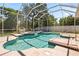 Inviting swimming pool with a screened enclosure surrounded by lush greenery for privacy at 6111 Oxbow Bend Ln, Port Orange, FL 32128