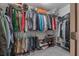 Walk-in closet featuring clothes, shoes, and accessories on wire shelving units at 6247 Palomino Cir, Port Orange, FL 32127