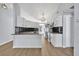 Beautiful kitchen with white cabinets, stainless steel appliances, and modern black backsplash, light fixtures at 717 S Ridgewood Ave, Ormond Beach, FL 32174