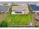 Aerial view of home displaying a large backyard featuring a screened-in patio at 1426 Saxon Blvd, Deltona, FL 32725