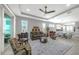 Open-concept living area with modern furnishings and access to the outdoor patio at 173 Old Moss Cir, Deland, FL 32724