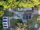 Aerial image of the house showing the solar panels, pool, and backyard at 1899 W Beresford Ave, Deland, FL 32720