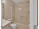 Bathroom with a single sink vanity and a shower-tub combo at 257 Deleon Rd, Debary, FL 32713