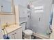 Modern bathroom featuring a tiled shower and sleek vanity at 2573 W Coral Way, Daytona Beach, FL 32118