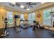 Bright, spacious gym featuring treadmills, elliptical machines, stationary bike, and plenty of natural light at 3 Riverwalk Dr # 404, New Smyrna Beach, FL 32169