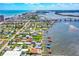 Breathtaking aerial view of waterfront homes, showcasing a coastal community and beautiful water access at 5 Talo Cir, Port Orange, FL 32127