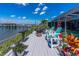 View of deck featuring waterfront views, perfect for outdoor dining and relaxation at 5 Talo Cir, Port Orange, FL 32127
