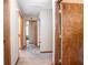 A hallway with carpet and doors leading to other areas of the house, offering accessibility and privacy at 5410 Deleon Springs Ranch Rd, De Leon Springs, FL 32130