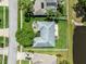 Overhead view of a home near a pond with mature trees at 5479 Saint Regis Way, Port Orange, FL 32128