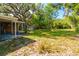 Expansive backyard featuring a mix of lush grass and sandy areas, offering ample space for recreation and relaxation at 607 Herbert St, Port Orange, FL 32129