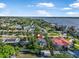 Aerial view of the neighborhood showcases the home's proximity to the waterfront at 82 Margaret Rd, Ormond Beach, FL 32176
