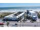 Aerial view showcasing the beachfront condo's proximity to the ocean and surrounding area at 935 S Atlantic Ave # 364, Daytona Beach, FL 32118