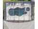 Aerial view of the screened-in pool and jacuzzi, complete with desert landscaping at 112 Coral Reef Ct, Sanford, FL 32771