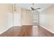 Bright living room with ceiling fan, and hardwood floors at 1222 Madelena Ave, Winter Springs, FL 32708