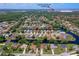 Sweeping aerial shot of a waterfront community with nearby Daytona International Speedway at 133 Wood Ibis Ct, Daytona Beach, FL 32119