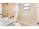 Bathroom with shower/tub combination and white fixtures at 1627 Alloway Dr, Deltona, FL 32738