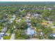 Expansive aerial view of a residential neighborhood with mature trees and manicured lawns, some houses with pools at 1927 Orange Tree Dr, Edgewater, FL 32141