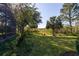 Lush backyard featuring green lawn, mature trees, and privacy at 202 Westcott Ct, Deland, FL 32724