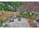 Beautiful backyard featuring a flagstone patio with comfortable seating and lush landscaping, perfect for outdoor relaxation at 2427 Beck Cir, Deltona, FL 32738