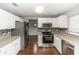 Well-equipped kitchen with stainless steel appliances, modern cabinetry, and stylish backsplash at 2466 Candlewick St, Deltona, FL 32738