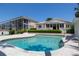 Wide view of a pool and surrounding landscaping behind the home at 2542 S Peninsula Dr, Daytona Beach, FL 32118