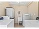 This laundry room has a sink, laundry machines, and a place to fold clothes at 2626 S Atlantic Ave # 1080, Daytona Beach, FL 32118