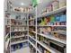 Spacious walk-in pantry with ample shelving, fully stocked with a variety of groceries and household supplies at 2743 Gentle Rain Dr, Davenport, FL 33837