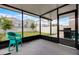 Enclosed patio showcasing outdoor seating, a grill, and easy access to the home's backyard at 2743 Gentle Rain Dr, Davenport, FL 33837