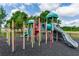 Community playground with slides, ladders, and other play equipment, creating a fun and safe environment for children at 320 Conch Key Way, Sanford, FL 32771
