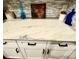 Bright kitchen featuring a unique granite countertop, white cabinets, and decorative accents at 4339 Northern Dancer Way, Orlando, FL 32826