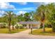 Charming single-story home with a lush green lawn, mature palm trees, and a long driveway at 508 W Hogle Ave, Deland, FL 32720
