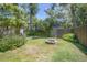 Private fenced backyard with a fire pit area, ideal for cozy evenings and outdoor gatherings at 510 E Wisconsin Ave, Orange City, FL 32763