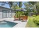 Outdoor patio with a dining area set adjacent to the pool at 510 E Wisconsin Ave, Orange City, FL 32763