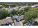 Aerial view of house with enclosed pool, surrounded by lush mature trees, in a quiet neighborhood at 5400 Turton Ln, Port Orange, FL 32127
