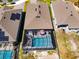 Aerial view of the pool enclosure at 6006 Mount Zion Cir, Deland, FL 32724