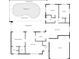 Detailed floor plan showcasing the home's layout, including bedrooms, living spaces, and pool at 639 Elwood St, Deltona, FL 32725