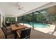 View of covered patio and pool at 639 Elwood St, Deltona, FL 32725