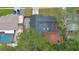 Aerial view of the house showcasing the roof, patio, and backyard at 732 Mockingbird Ln, Deland, FL 32720