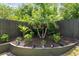 Landscaped yard with a privacy fence and accent lighting at 795 Superior St, Deltona, FL 32725